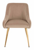 HR920 Scaun cu picioare aurii Latte din Catifea