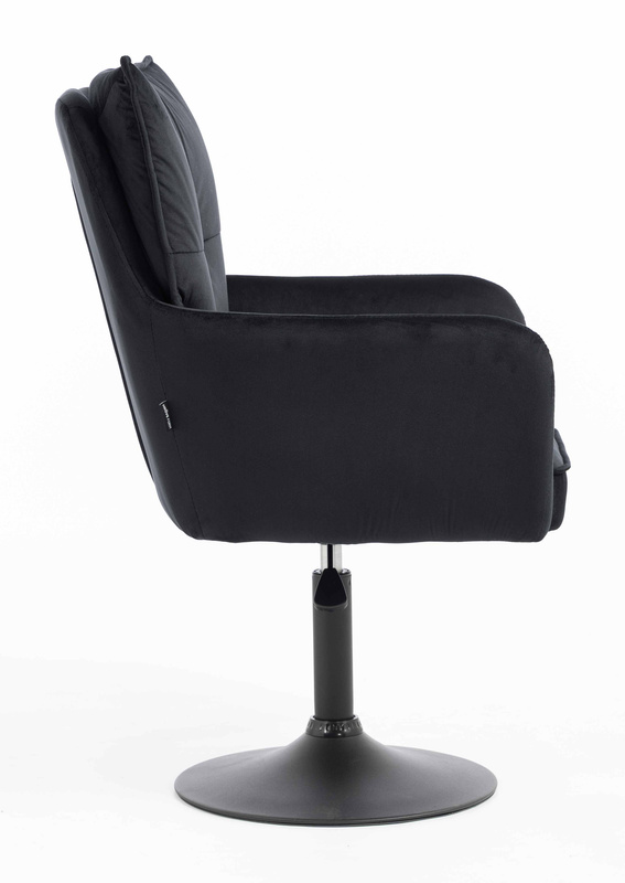 HR250N Scaun Catifea Neagră Bază Neagră