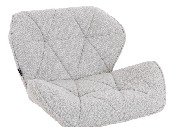 HR111N Scaun Gri Boucle cu Bază Cromata