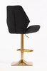 HR350KW Scaun Neagră din Catifea Bază Aurie