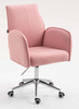 HR280K Scaun Roz Pudra Boucle cu Bază Cromata