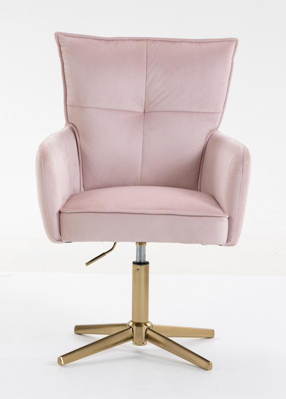 HR250CROSS Scaun Catifea Roz Pudra Bază Aurie