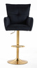 HR250W Scaun Catifea Neagră Bază Aurie