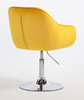 HR2055N Scaun Galbenă din Catifea cu Bază Cromata