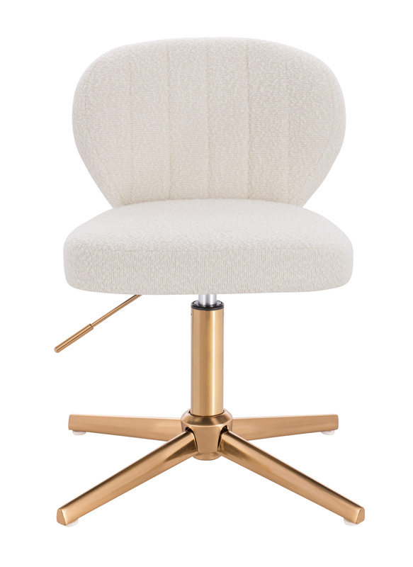 HR193CROSS Scaun Crem Boucle cu Bază Aurie