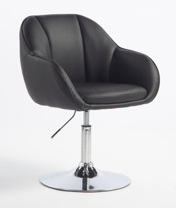 HR2055N Scaun Neagră din Piele Ecologica cu Bază Cromata