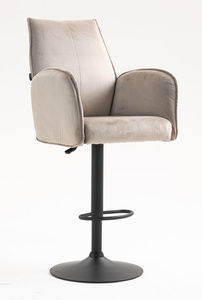 HR280W Scaun Latte din Catifea cu Bază Neagră