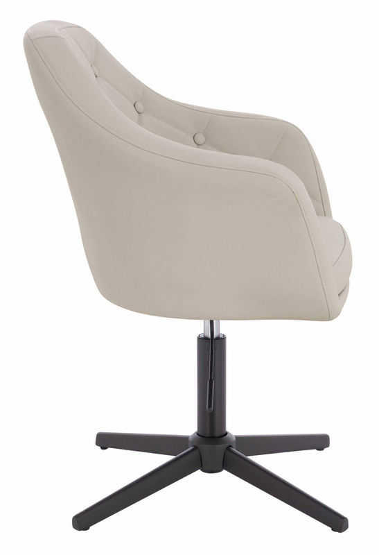 HR831CROSS Scaun Ecru Piele Ecologica Premium Soft cu Bază Neagră