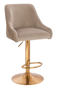 HR920W Scaun Latte din Catifea cu Bază Aurie