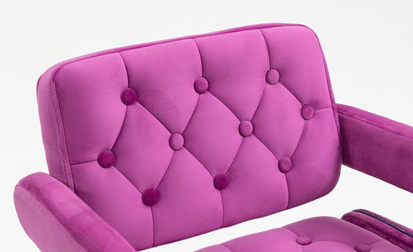 HR8403KW Scaun Catifea Fucsia cu Bază Neagră