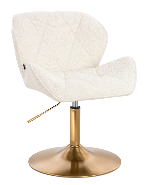 HR111N Scaun Crem Boucle cu Bază Aurie