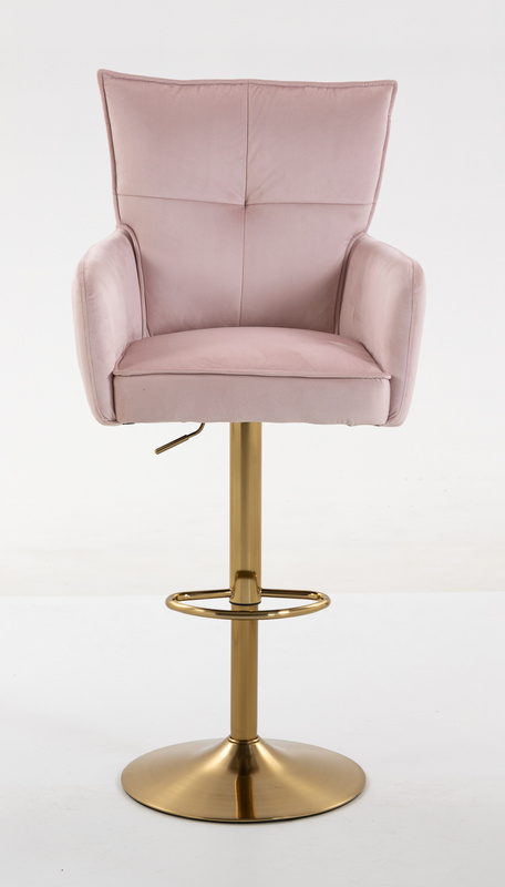 HR250W Scaun Catifea Roz Pudra Bază Aurie
