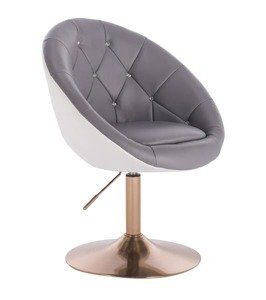 HC8516CN Scaun Alb-Gri cu Bază Aurie