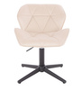 HR111CROSS Scaun Crem Catifea cu Bază Neagră