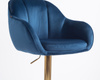 HR2055W Scaun Bleumarin din Catifea cu Bază Aurie