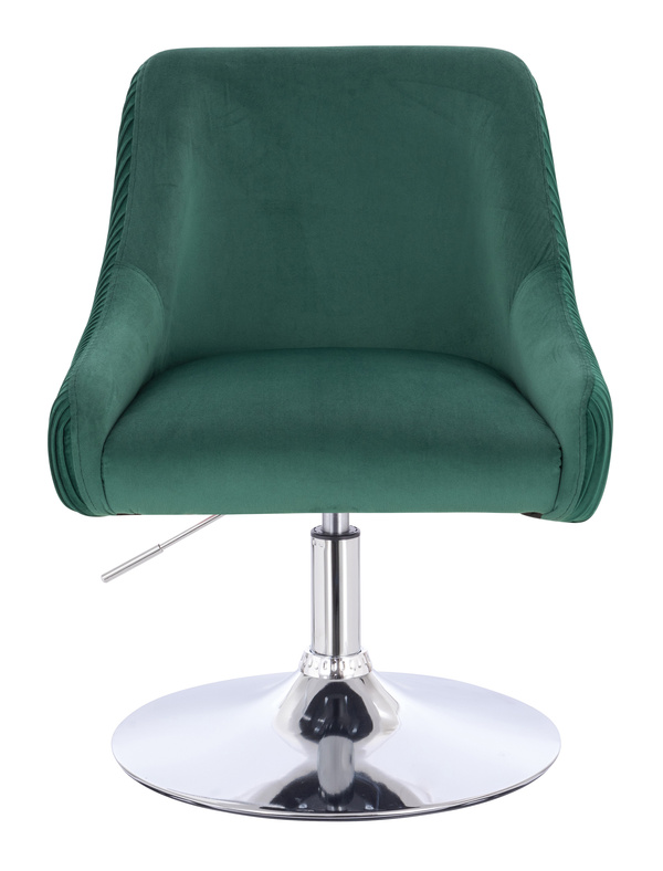 HR920N Scaun Verde din Catifea cu Bază Cromata