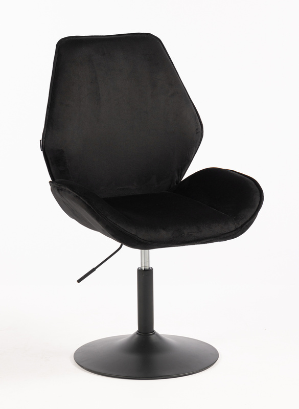 HR350N Scaun Neagră din Catifea Bază Neagră