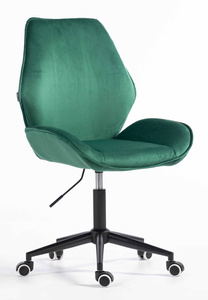 HR350K Scaun Verde din Catifea Bază Neagră