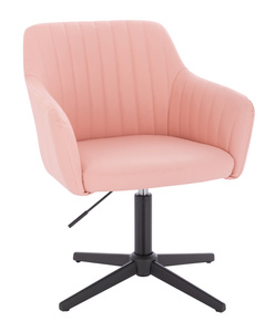 HC190CROSS Scaun Roz din Piele Ecologica cu Bază Neagră