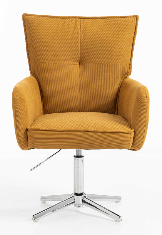 HR250CROSS Scaun Catifea Reiată Premium Ruloare Curry Galben Bază Cromata
