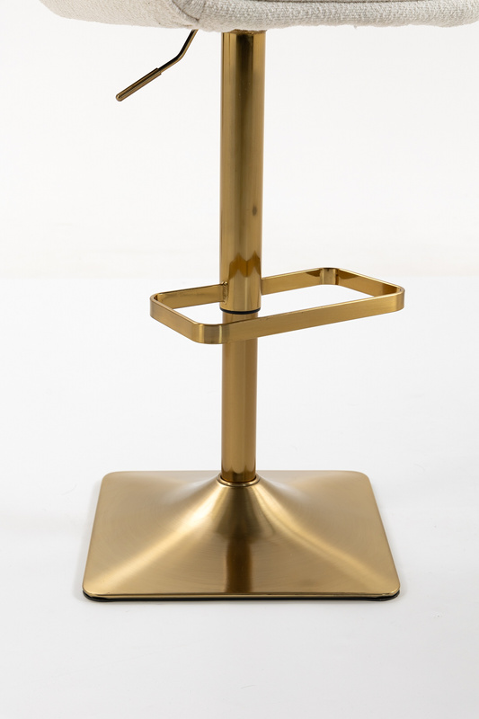 HR2055KW Scaun Crem din Boucle cu Bază Aurie