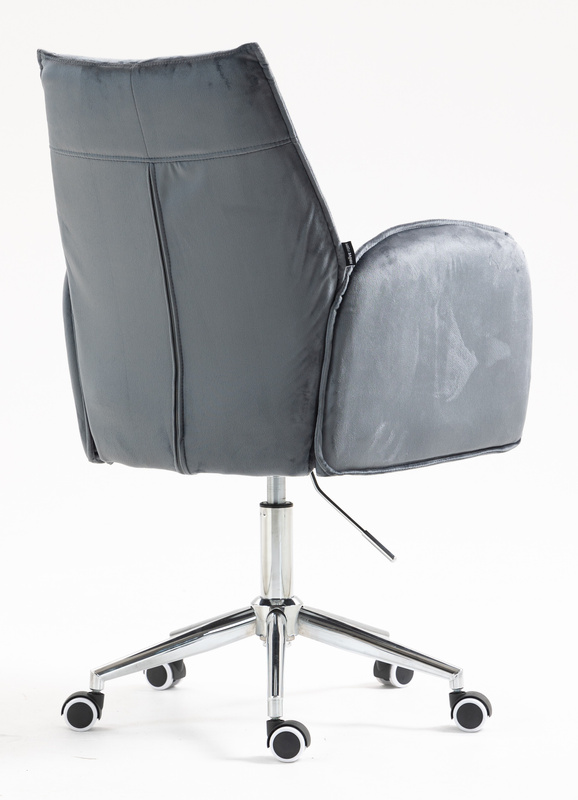 HR280K Scaun Grafit din Catifea cu Bază Cromata