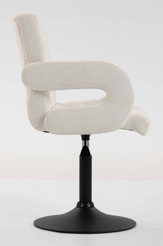 HR8404N Scaun Crem Boucle cu Bază Neagră