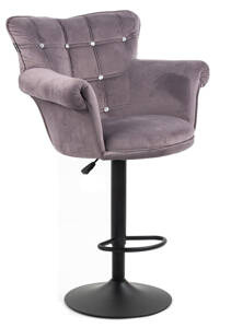 HR804CW scaun Catifea Grafit cu Bază Neagră