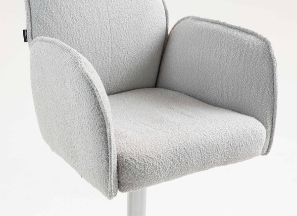 HR280W Scaun Gri Boucle cu Bază Cromata