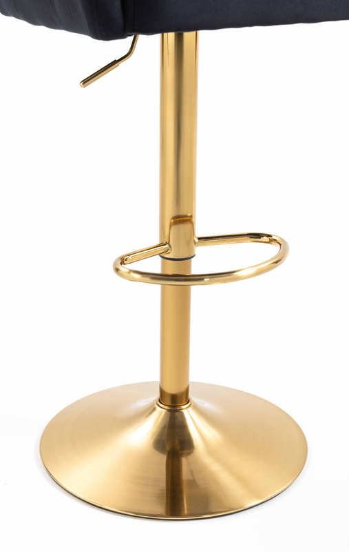 HR250W Scaun Catifea Neagră Bază Aurie