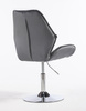 HR350N Scaun Grafit din Catifea Bază Cromata