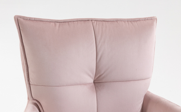 HR250CROSS Scaun Catifea Roz Pudra Bază Cromata