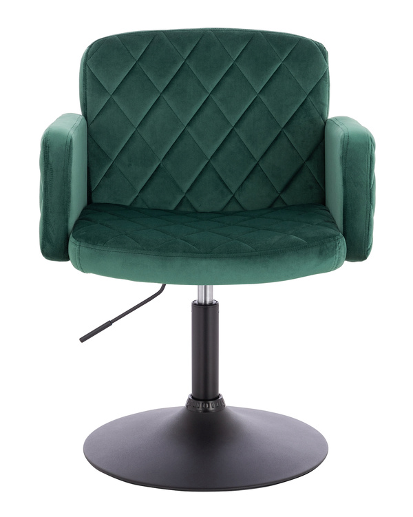 HR802N Scaun Verde din Catifea cu Bază Neagră