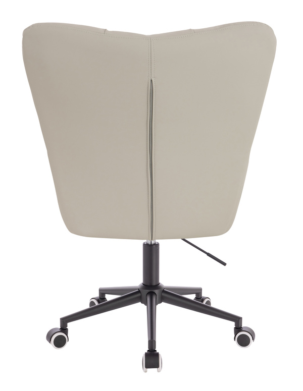 HR650K Scaun Ecru Piele Ecologica Premium Soft cu Bază Neagră