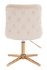 HR940CROSS Scaun Crem din Catifea cu Bază Aurie