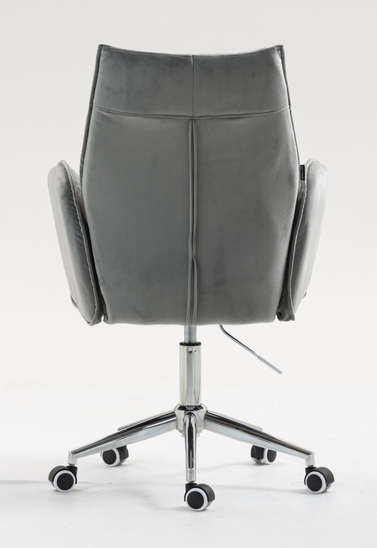 HR280K Scaun Gray din Catifea cu Bază Cromata