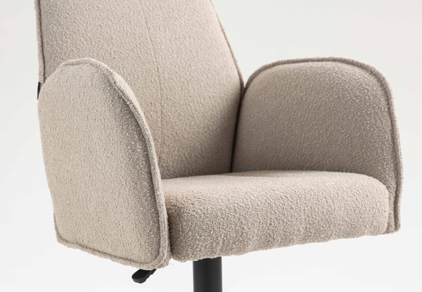 HR280W Scaun Latte Boucle cu Bază Neagră