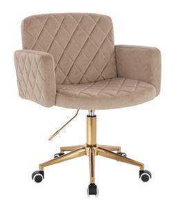 HR802K Scaun Latte din Catifea cu Bază Aurie