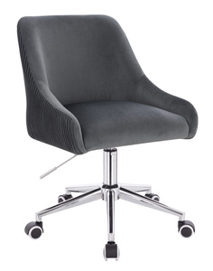 HR920K Scaun Grafit din Catifea cu Bază Cromata