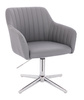 HC190CROSS Scaun Gri din Piele Ecologica cu Bază Cromata