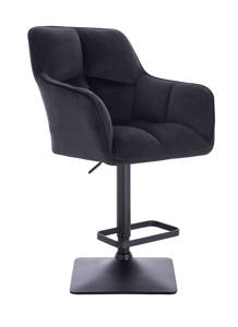 HR550KW Scaun Neagră Catifea cu Bază Neagră