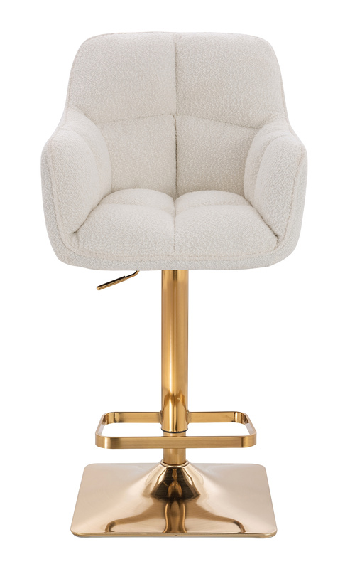 HR550KW Scaun Crem Boucle cu Bază Aurie