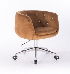 HR333K Scaun Galben Miere Catifea cu Bază Cromata