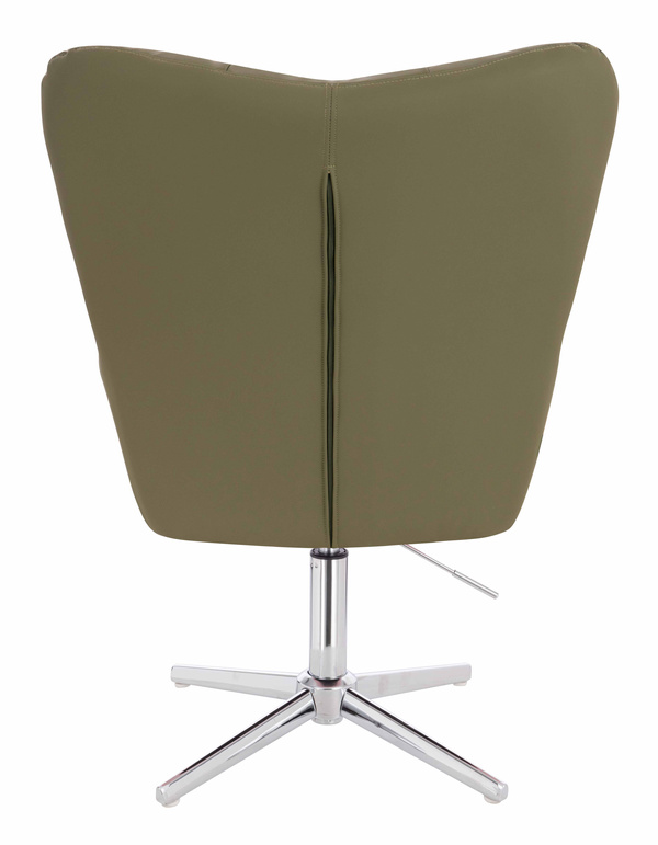 HR650CROSS Scaun Khaki Piele Ecologica Premium Soft cu Bază Cromata