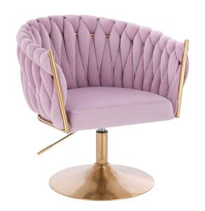HR750N Scaun Mov din Catifea cu Bază Aurie