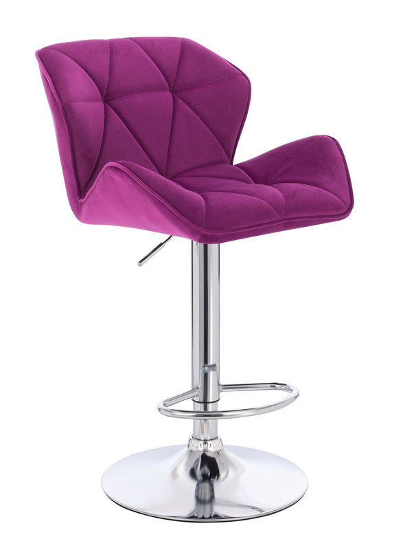 HR111W Scaun Fucsia Velur Bază Cromata