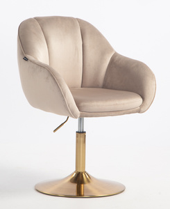 HR2055N Scaun Latte din Catifea cu Bază Aurie