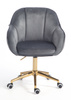 HR2055K Scaun Grafit din Catifea cu Bază Aurie