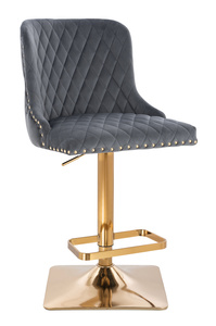 HR940KW Scaun Grafit din Catifea cu Bază Aurie