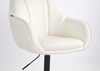 HR2055K Scaun Alb din Piele Ecologica cu Bază Neagră